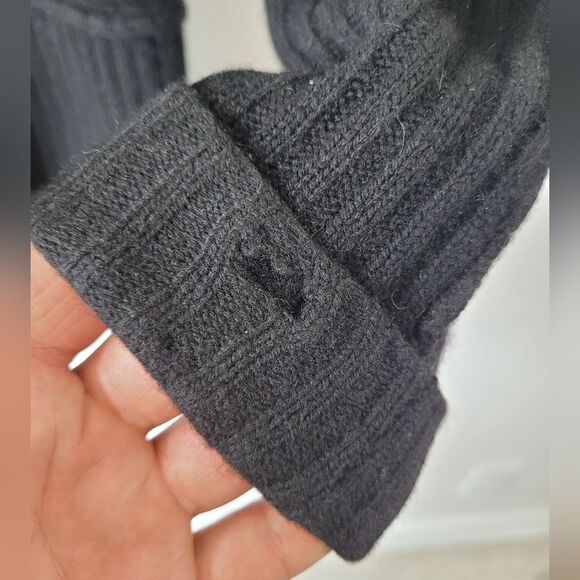 Elaine Kim 100% Cashmere Turtleneck Sweater Black Lagenlook Hanky Hem Medium - Picture 7 of 12